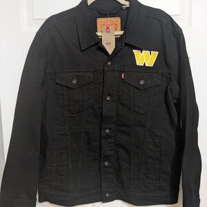 Levi's Washington Commanders Redskins Black Denim Jacket Men's XL NWT